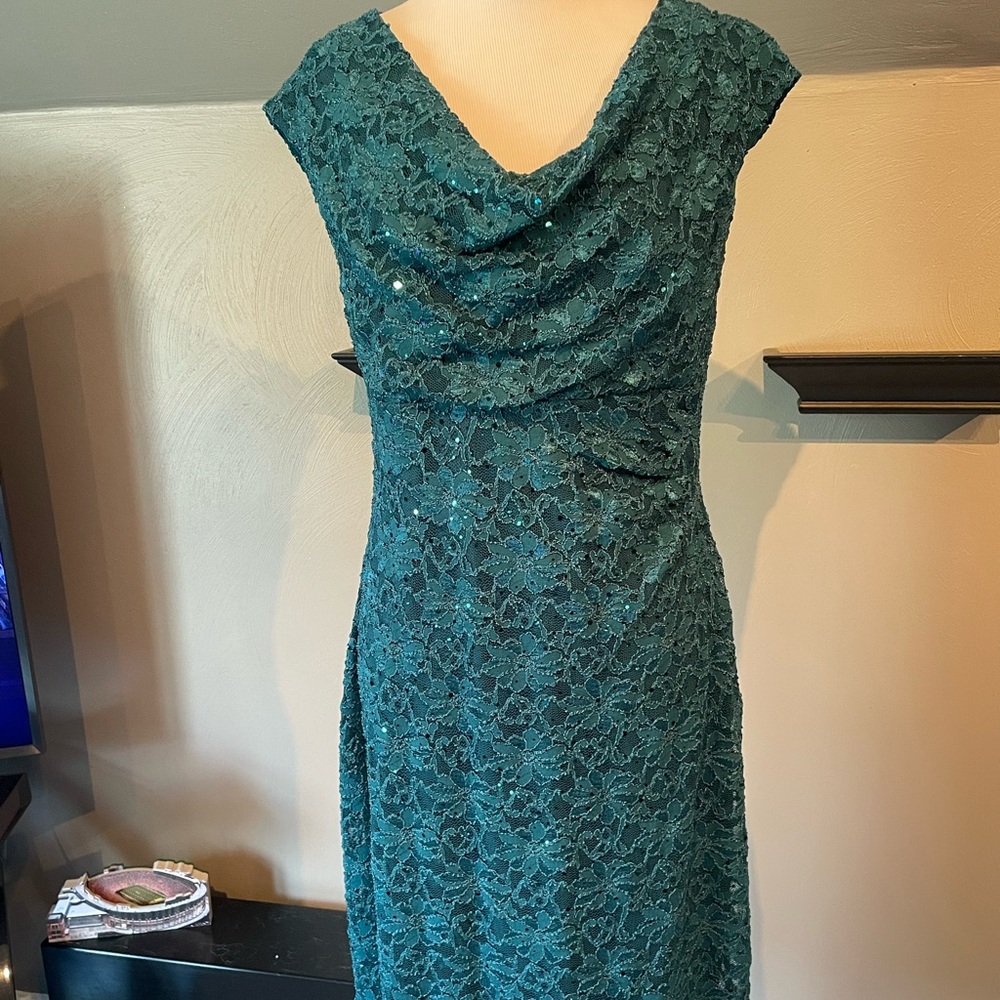 Green sequin dress